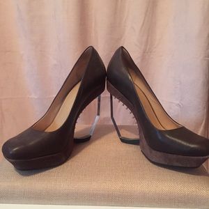 All Saints leather Ovid Lucite pumps